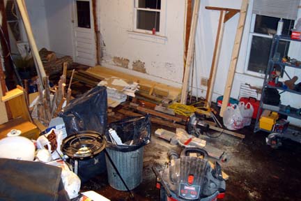shuffling debris around