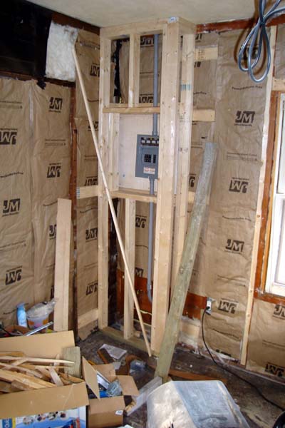 framing around new electrical panel